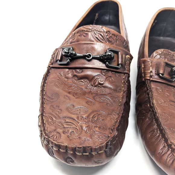 Robert Graham Shoes Mens 10.5 Tequila Leather Brown Driving Loafers Slip On main image 4
